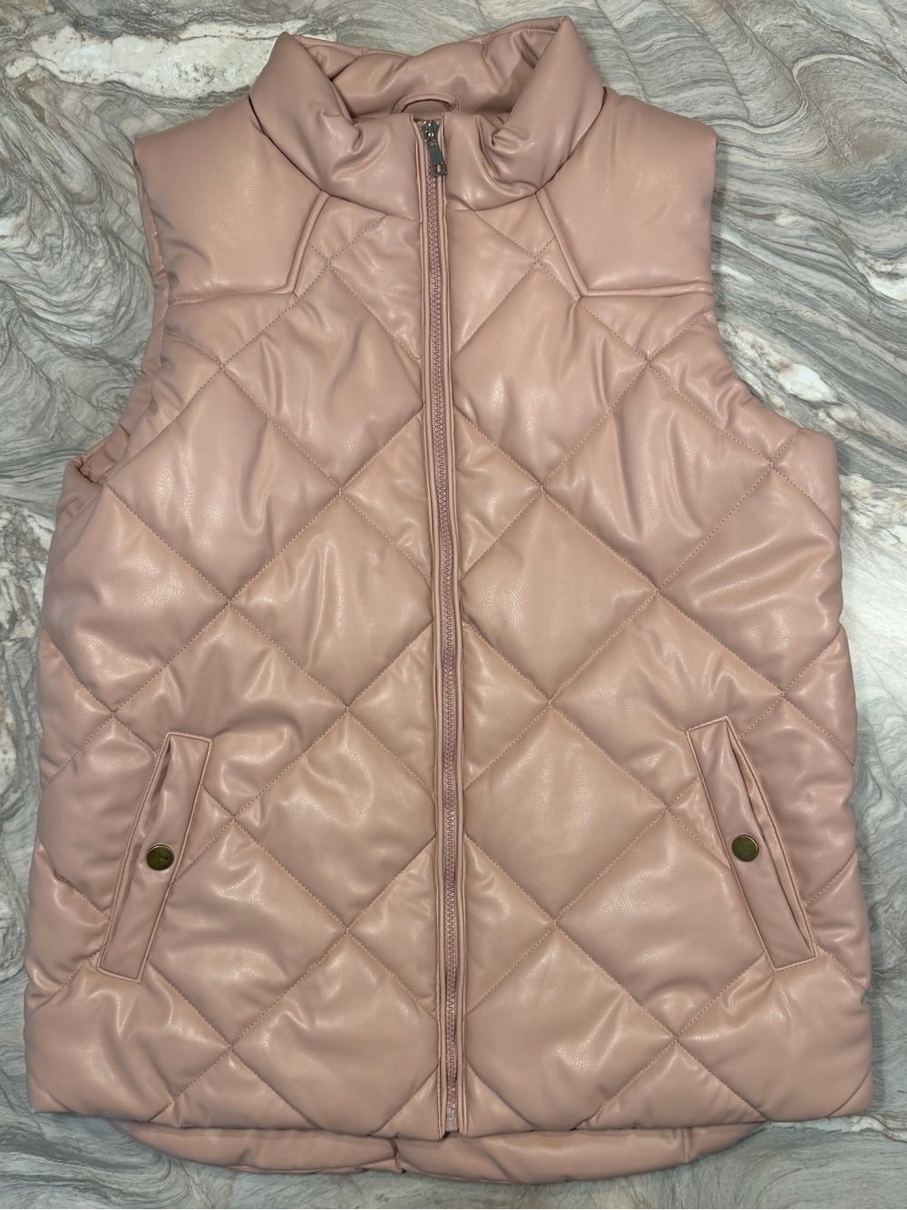 Zenana Quilted Puffer Vest - Dusty Rose